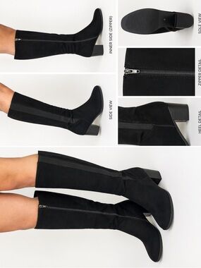Me Too Hampton Women's Black Over-the-Knee Block Heel Boots